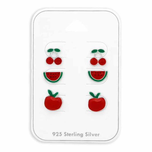 Kinder Ohrstecker Frucht aus 925 Silber