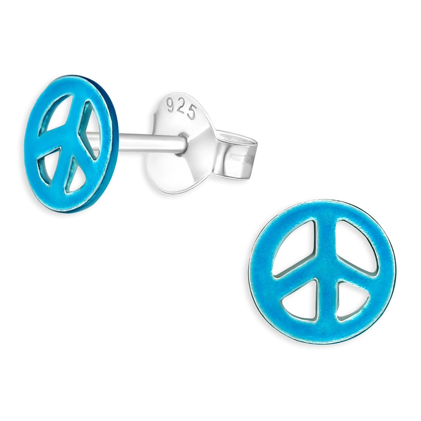 Kinder Ohrringe Peace Zeichen aus 925 Silber