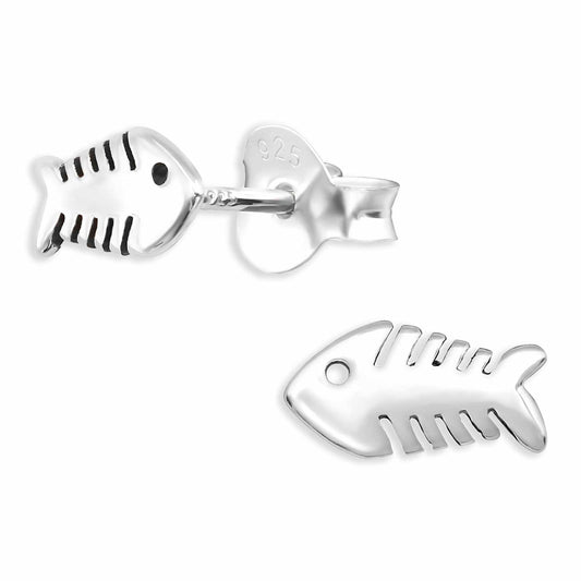 Kinder Ohrringe Fischgräten aus 925 Silber