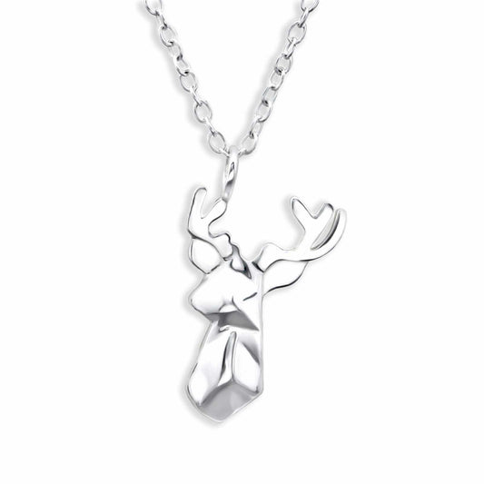 Kinderketting met origami-hertje in 925 sterling zilver