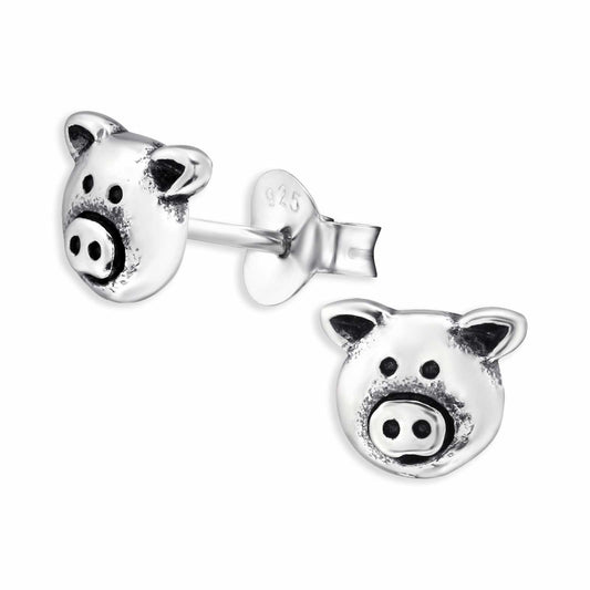 Kinder Ohrringe Schweine aus 925 Silber