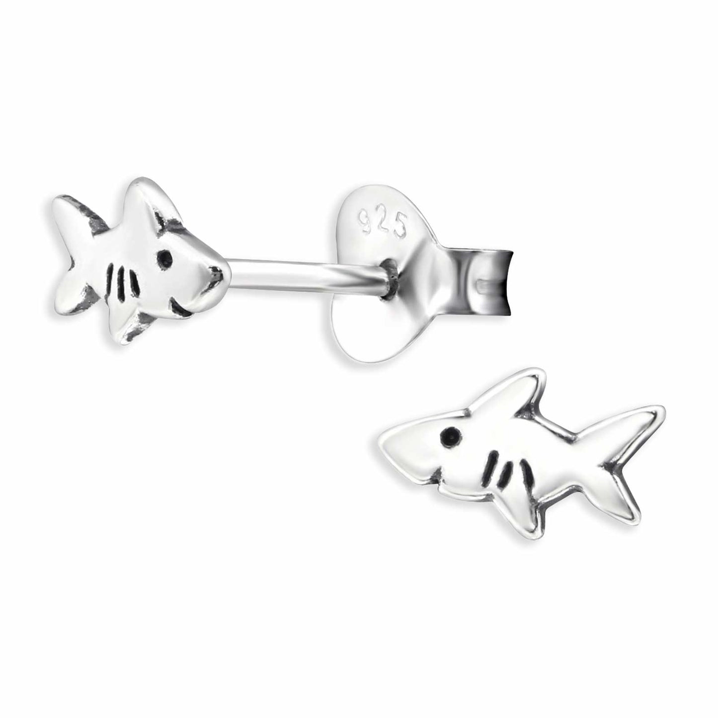 Kinder Ohrringe Haifisch aus 925 Silber