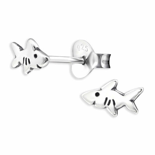 Kinder Ohrringe Haifisch aus 925 Silber