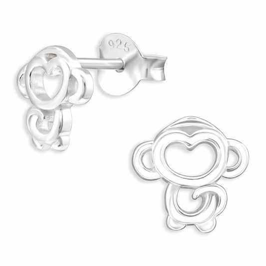 Kinder Ohrringe Affen aus 925 Silber
