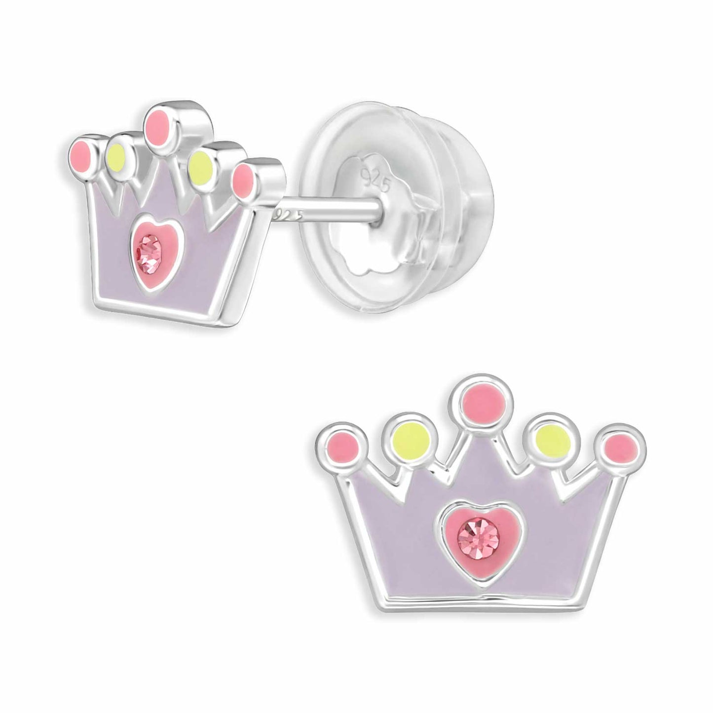 Mädchen Ohrringe Prinzessin Krone aus 925 Silber