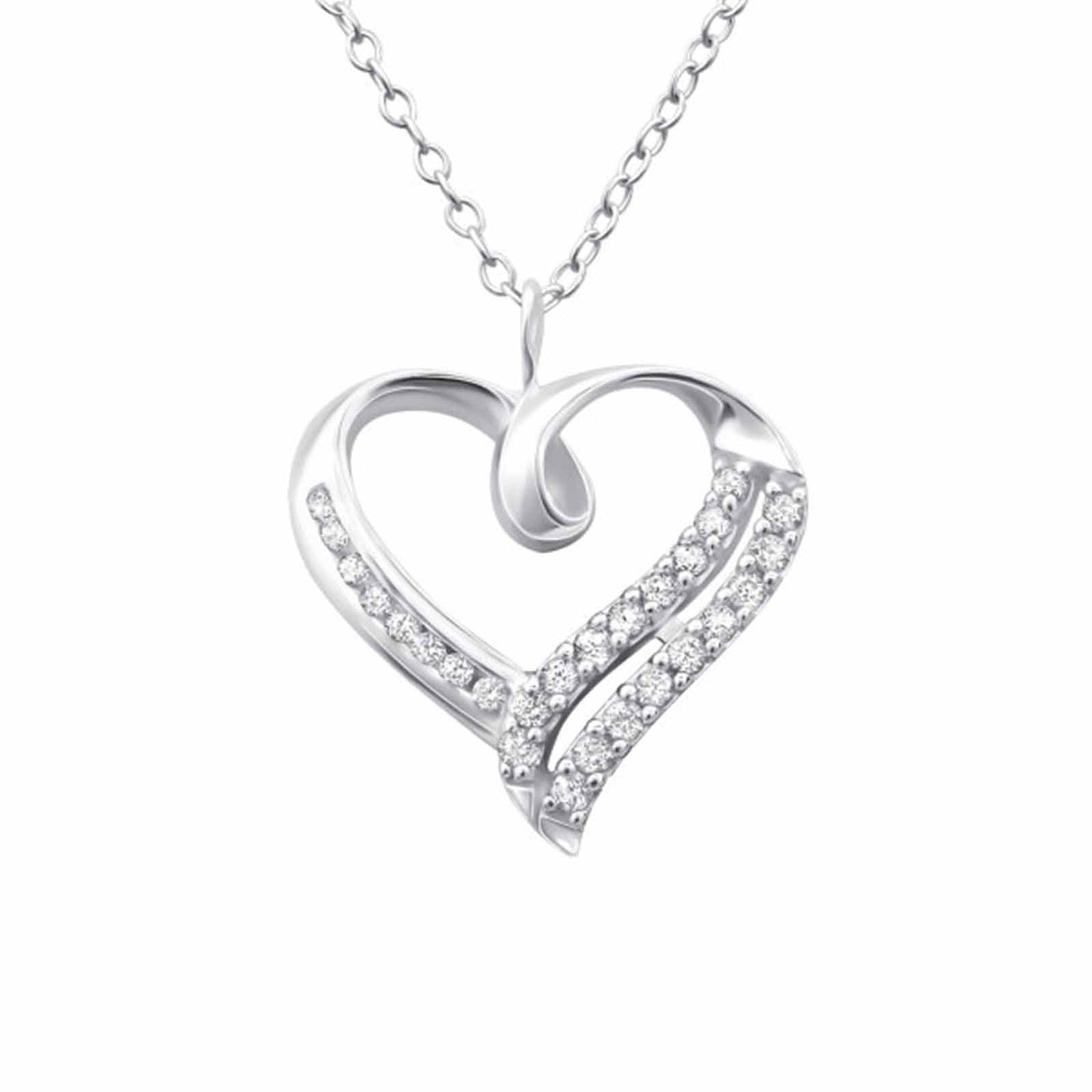Kinder Halskette Silberne Herz Zirkonia aus 925 Silber