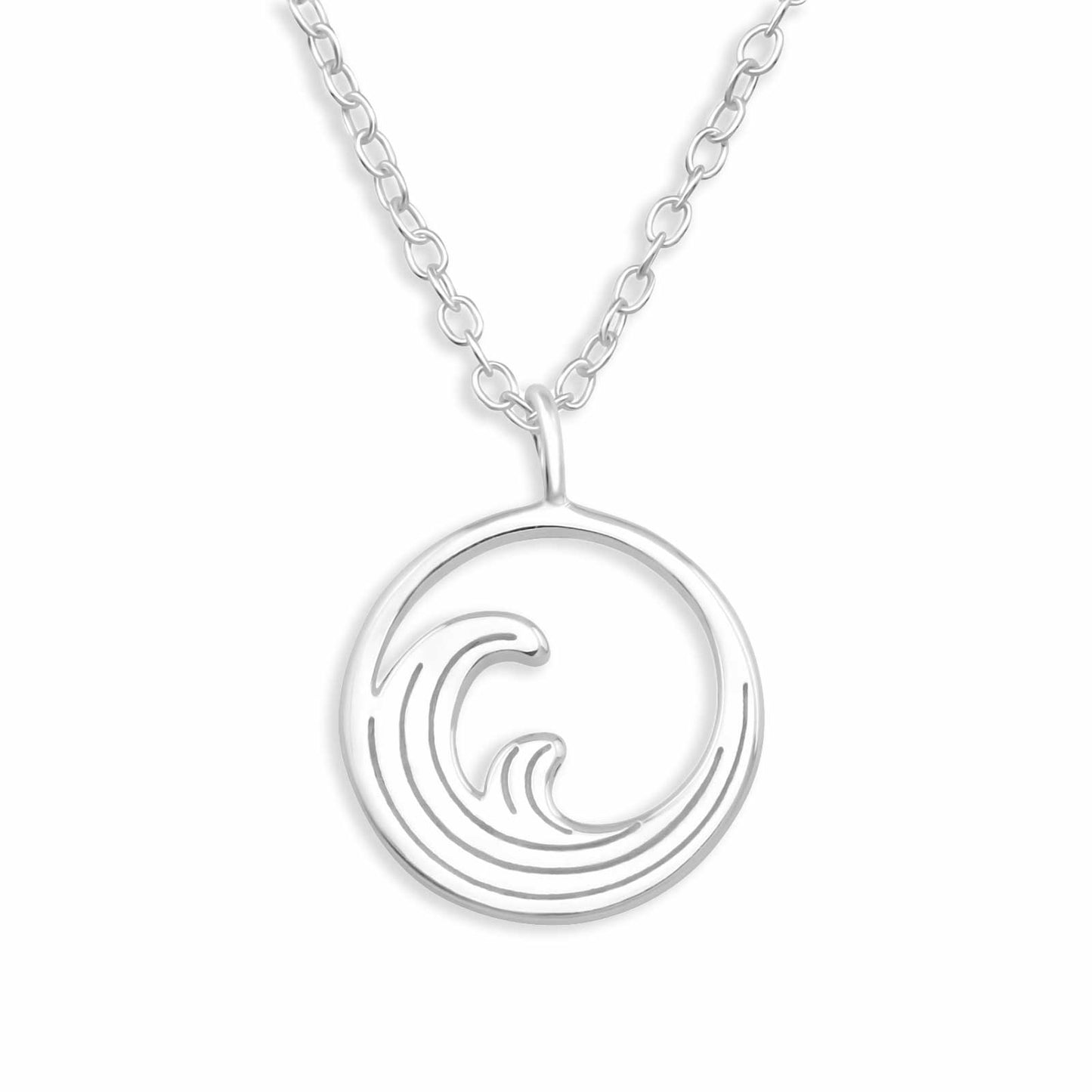 Kinder Halskette Surfer Wellen aus 925 Silber