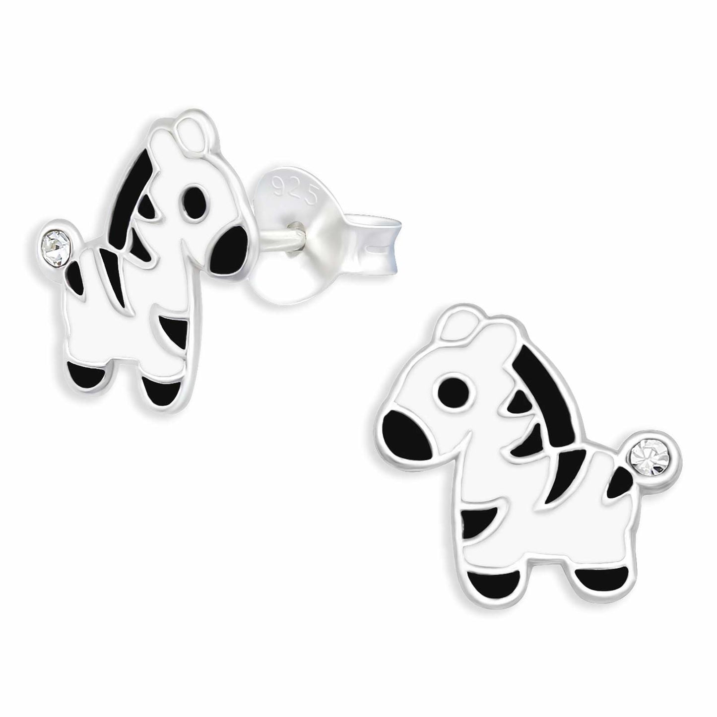 Kinder Ohrringe Zebra aus 925 Silber