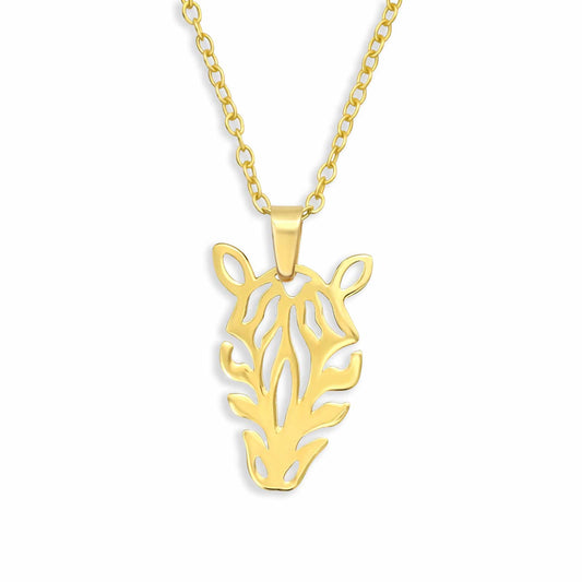 Kinder Halskette Zebra Gold Plattiert aus 925 Silber