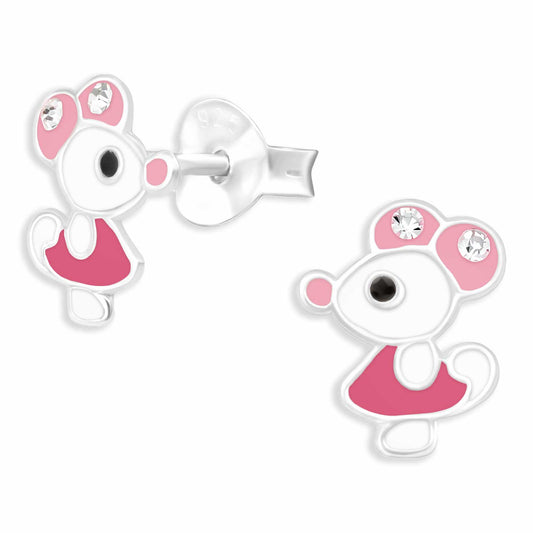 Kinder Ohrringe Maus aus 925 Silber