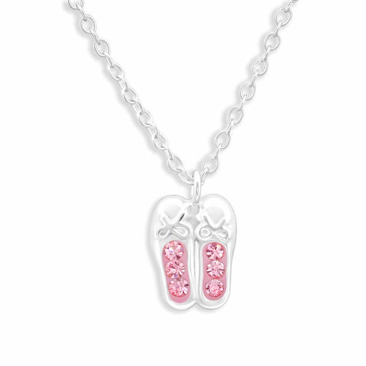 Kinderketting met ballerina's, gemaakt van 925 zilver.