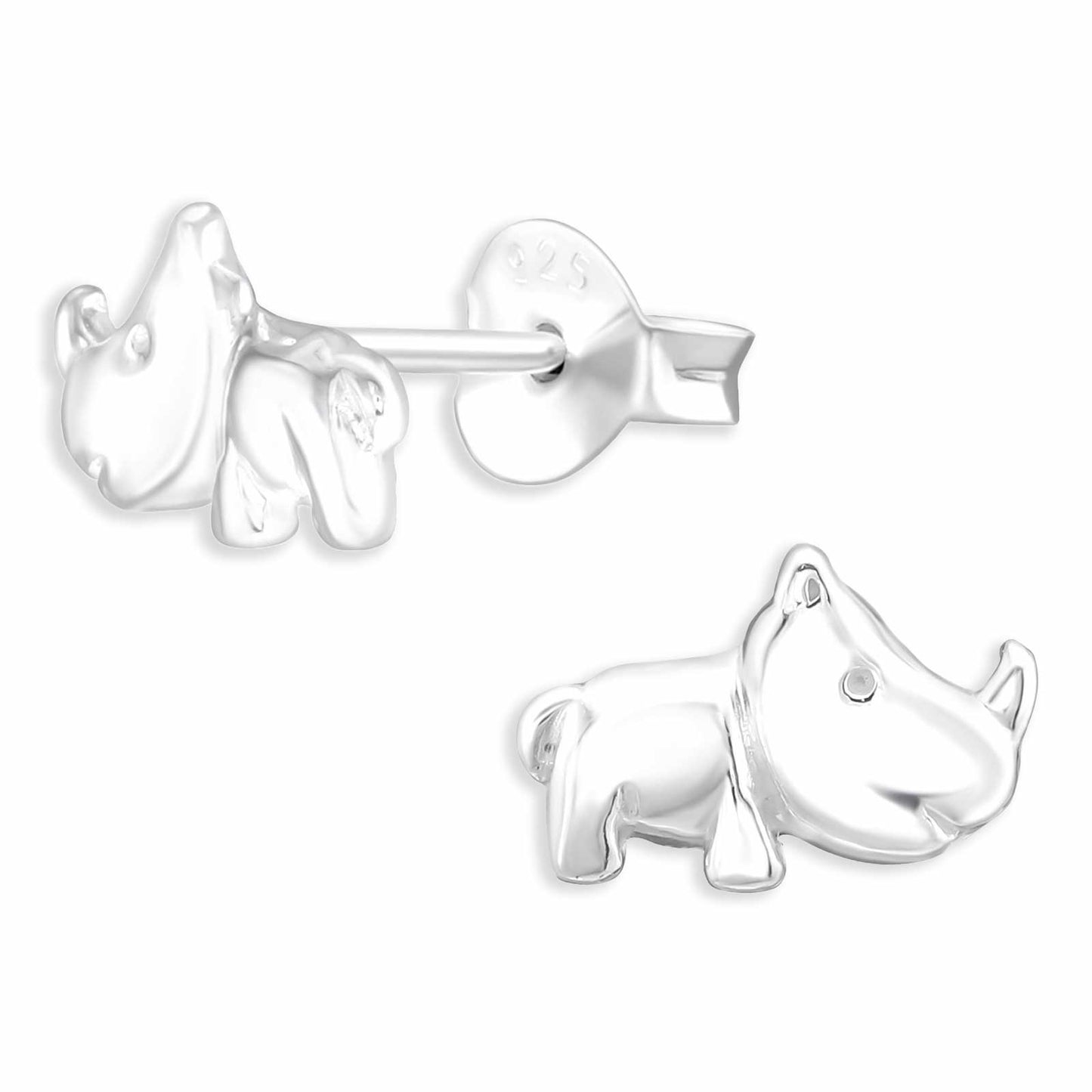 Kinder Ohrringe Nashorn aus 925 Silber