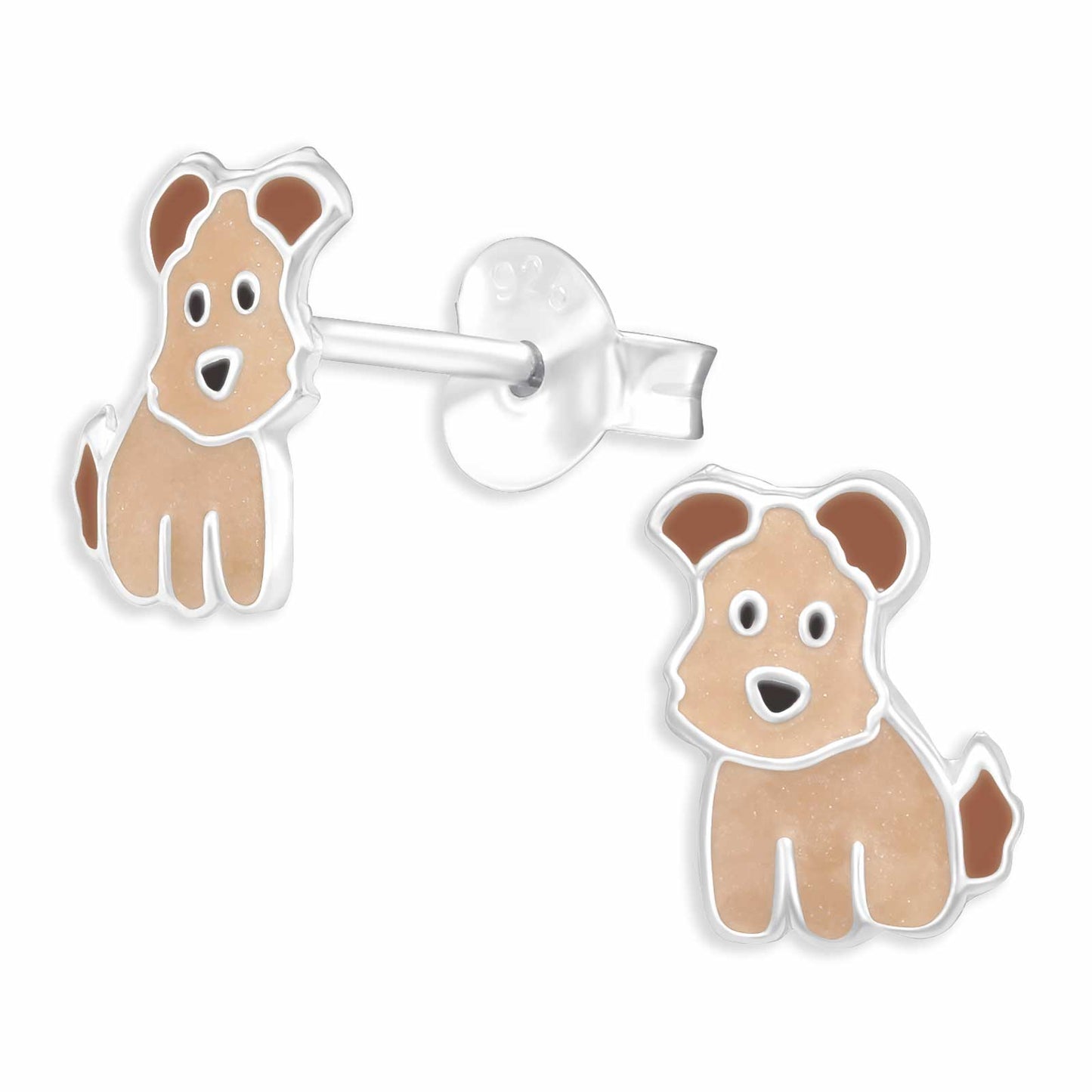 Kinder Ohrringe Terrier Hunde aus 925 Silber