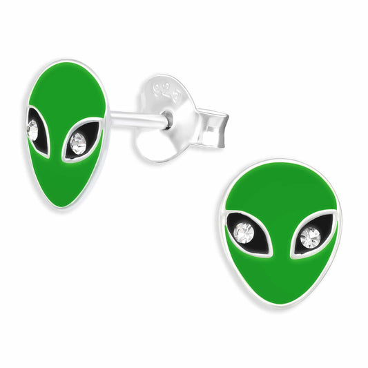 Kinder Ohrringe Alien aus 925 Silber