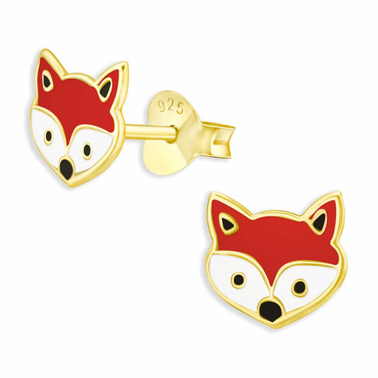 Kinder Ohrringe Fuchs Kopf aus 925 Silber