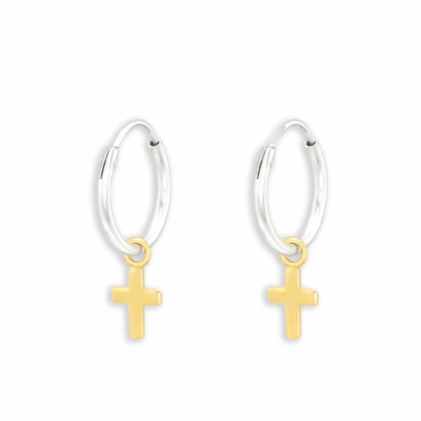 Kinder Creolen Kreuz aus 925 Silber