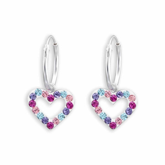 Mädchen Creolen Herz aus 925 Silber