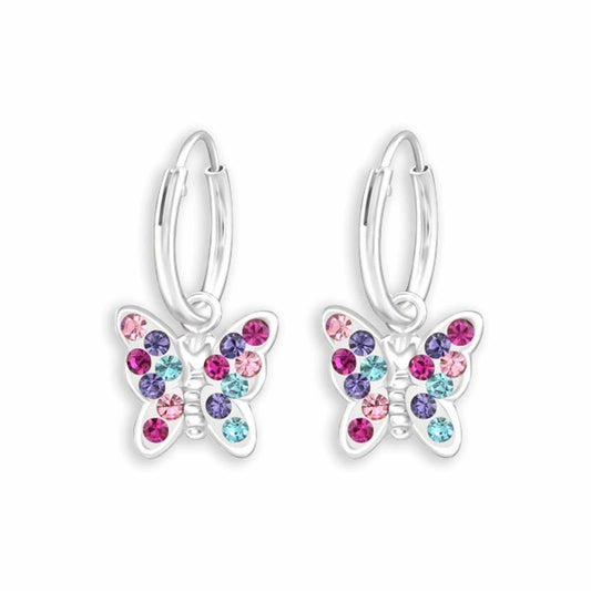 Mädchen Creolen Schmetterling aus 925 Silber