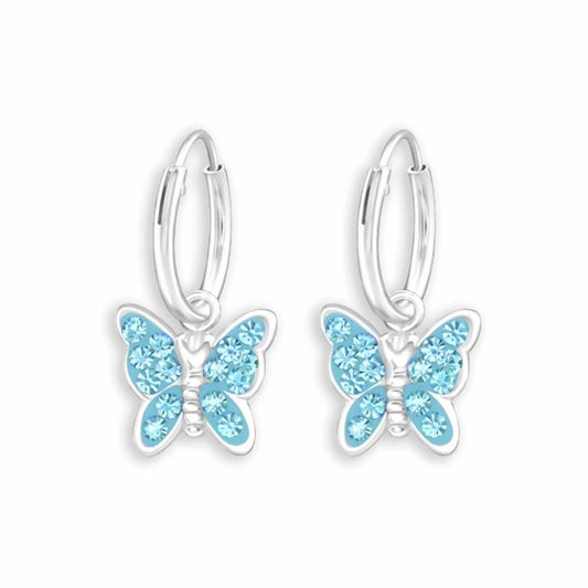 Mädchen Creolen Schmetterling aus 925 Silber