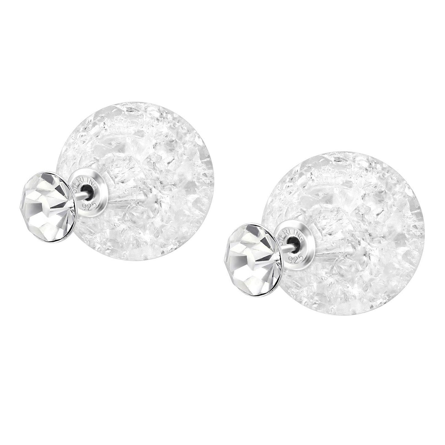 Kinder Ohrringe Doppel Kugel aus 925 Silber