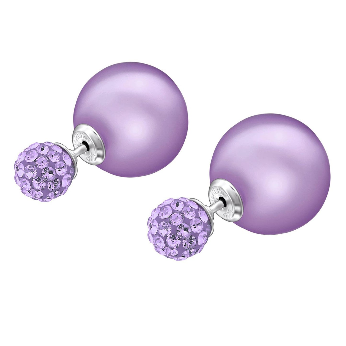 Kinder Ohrringe Doppel Kugel aus 925 Silber