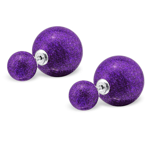 Kinder Ohrringe Doppel Kugel aus 925 Silber