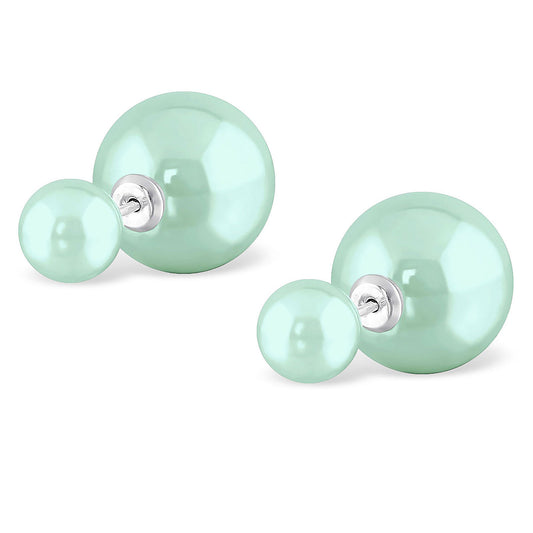 Kinder Ohrringe Doppel Kugel aus 925 Silber