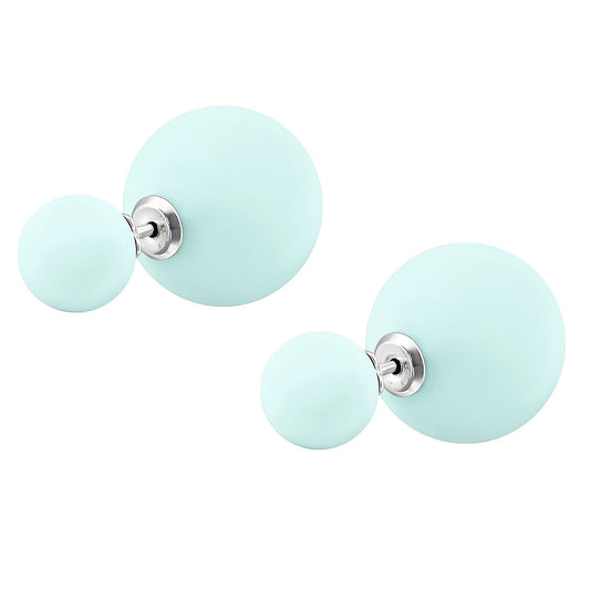 Kinder Ohrringe Doppel Kugel aus 925 Silber