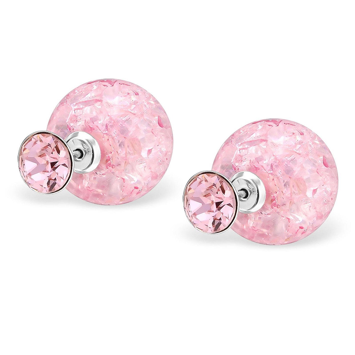 Kinder Ohrringe Doppel Kugel aus 925 Silber