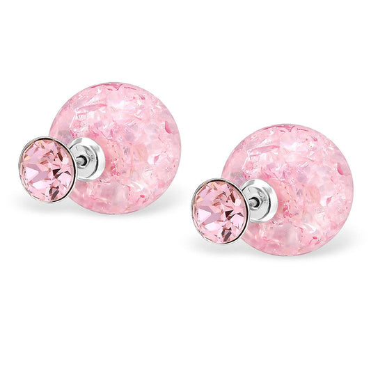 Kinder Ohrringe Doppel Kugel aus 925 Silber