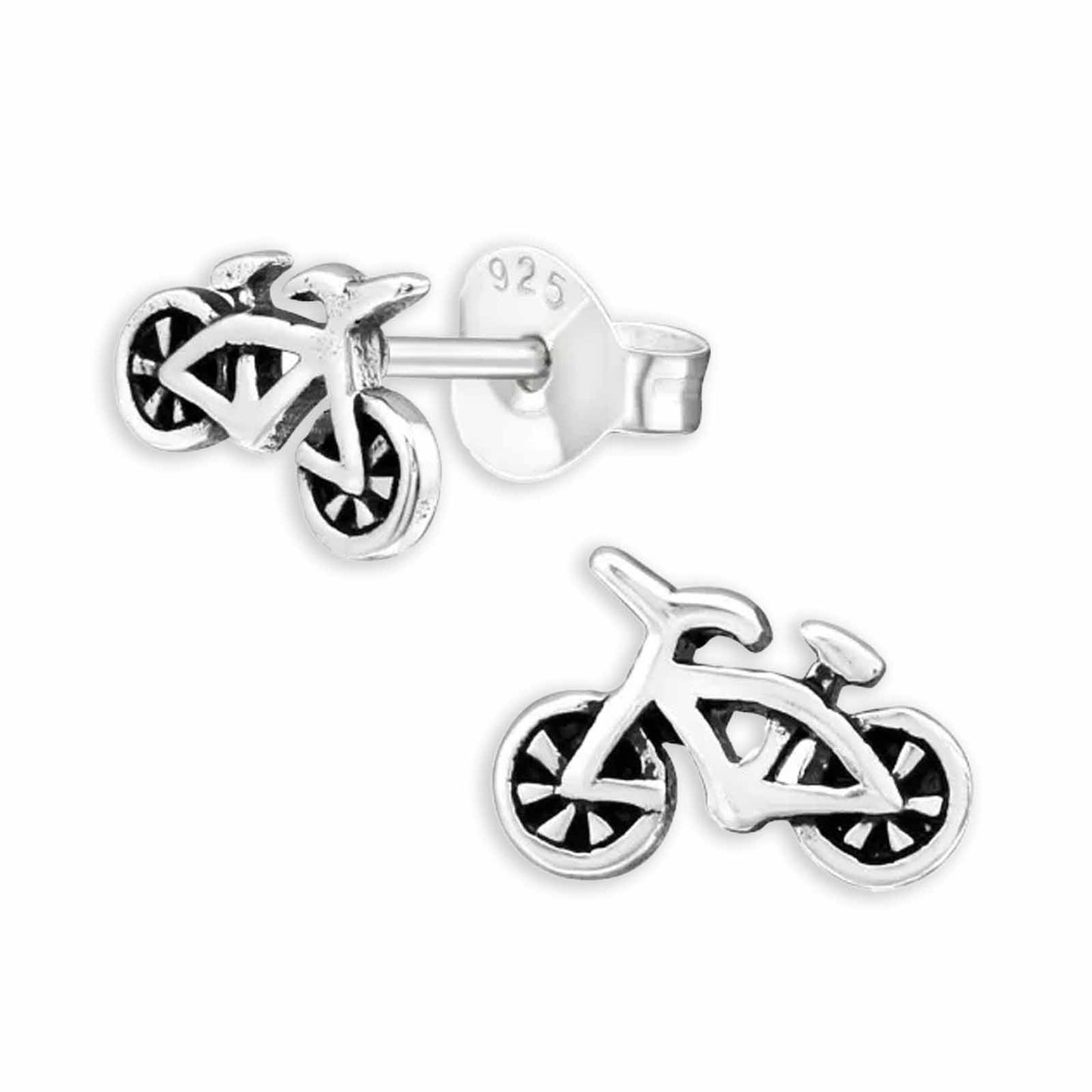 Kinder Ohrstecker Silber Fahrrad  Echtes aus 925 Silber