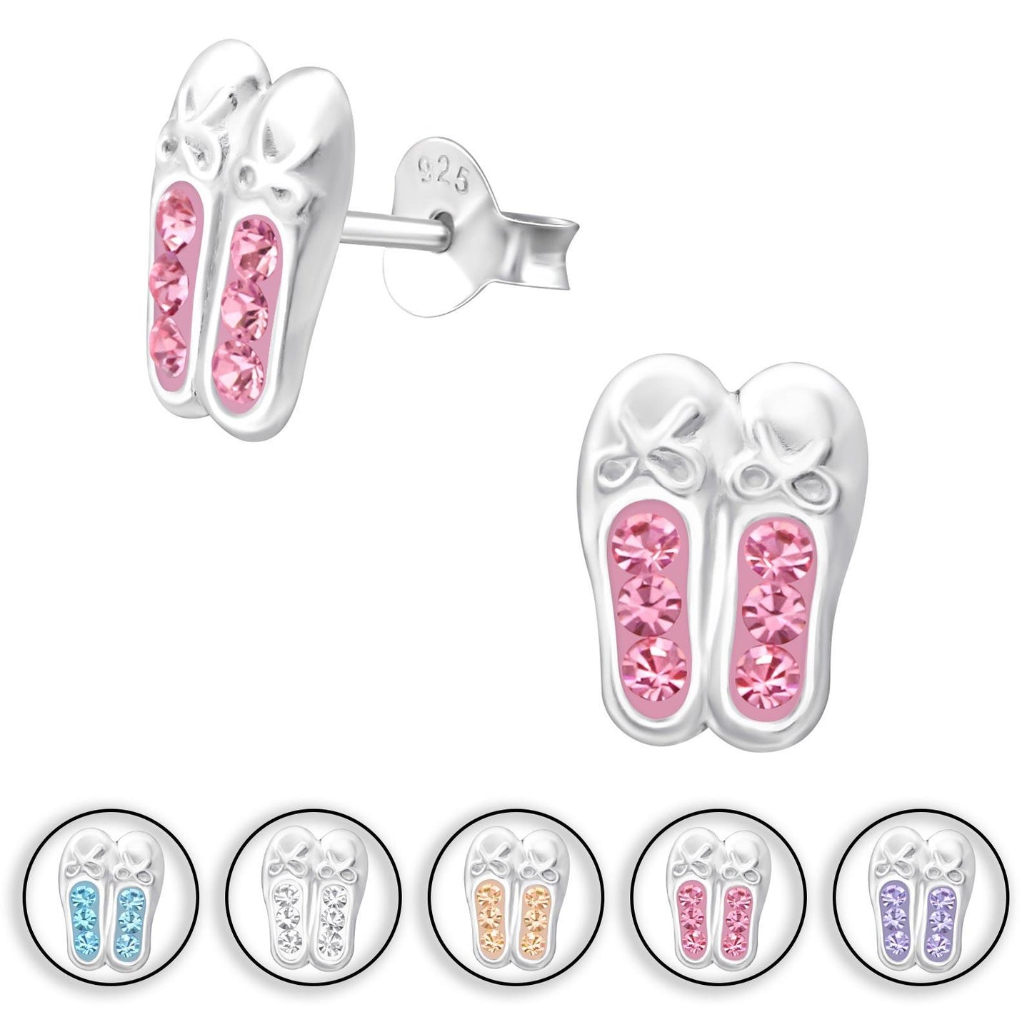 Kinder Ohrringe Ballerina Schuhe aus 925 Silber