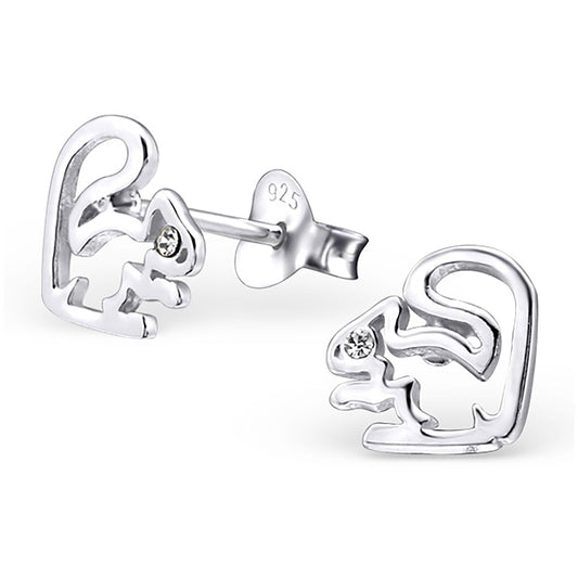 Kinder Ohrringe Eichhörnchen aus 925 Silber