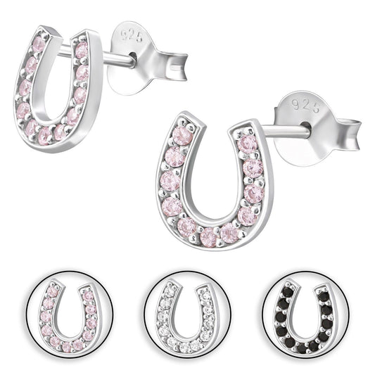 Kinder Ohrringe Hufeisen Glücksbringer aus 925 Silber