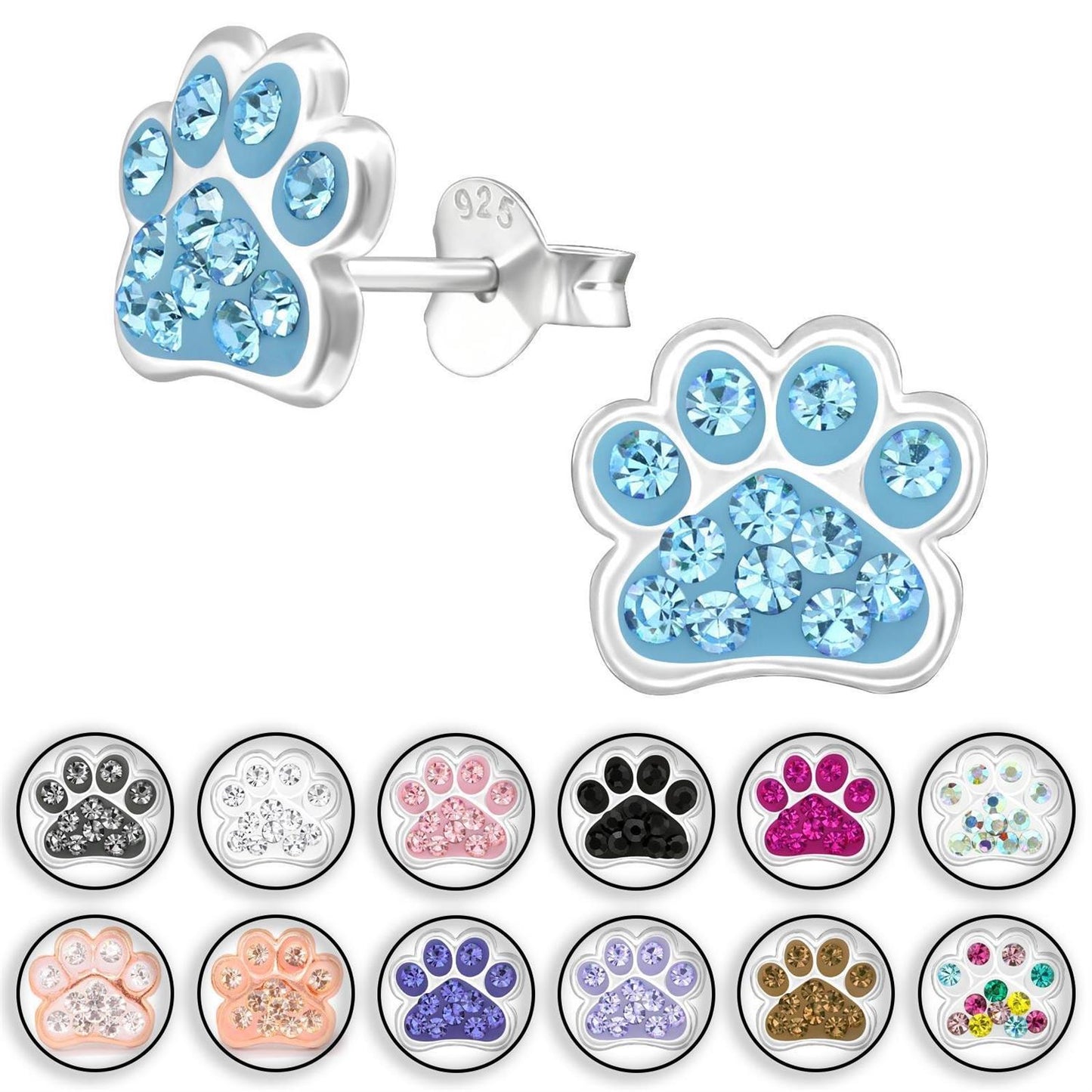 Kinder Ohrringe Pfoten aus 925 Silber