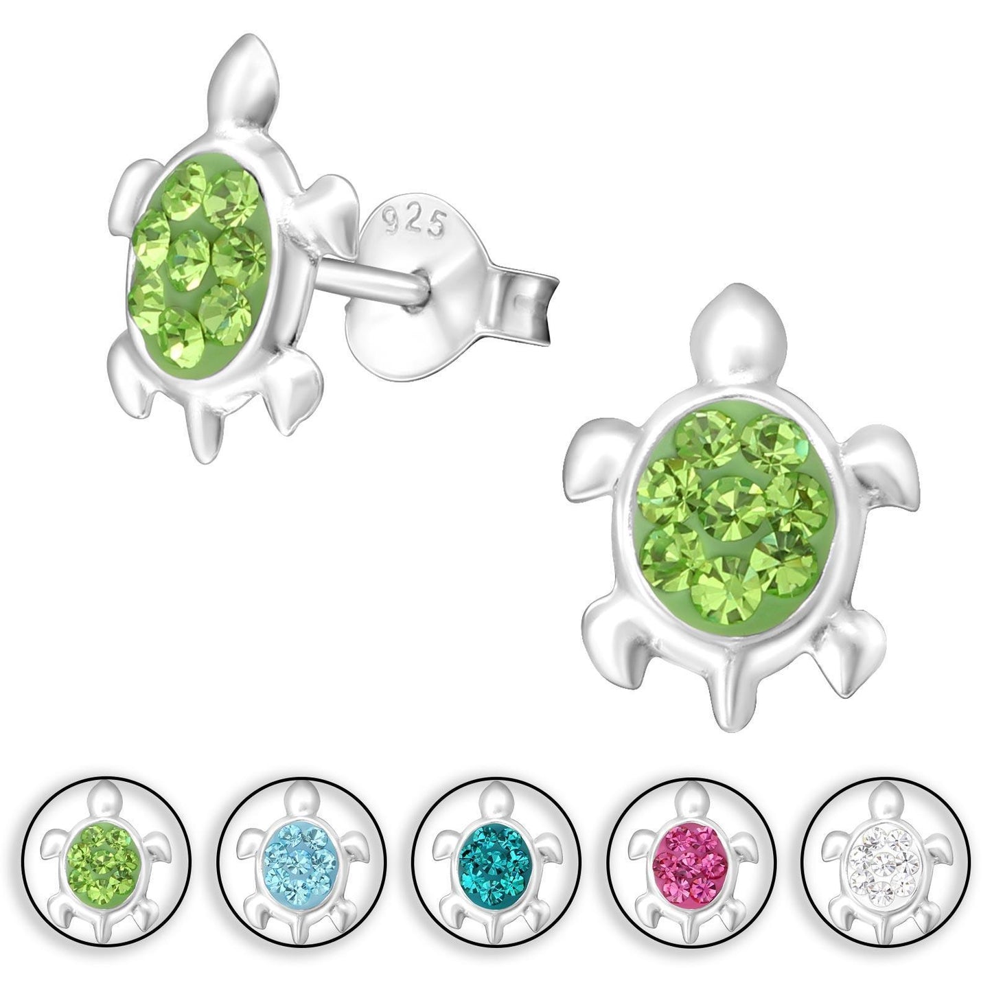 Kinder Ohrringe Schildkröte aus 925 Silber