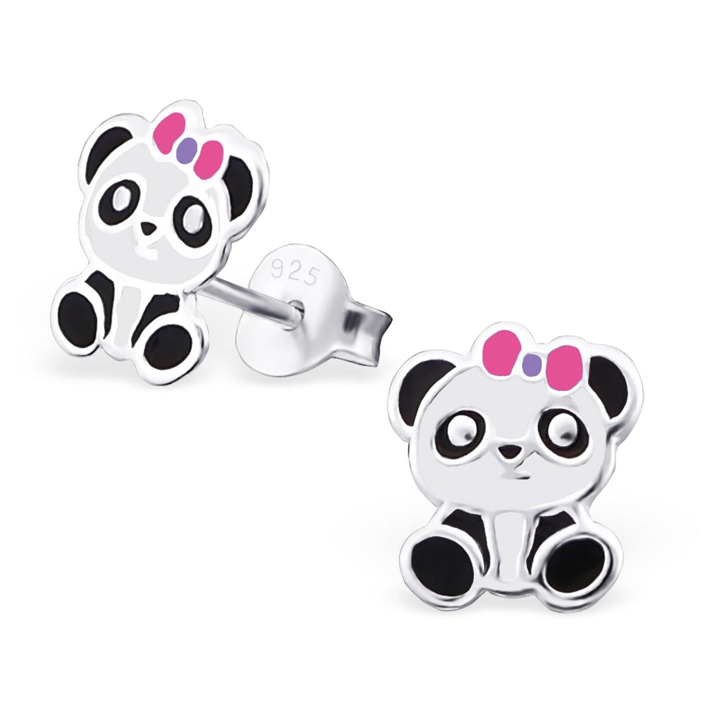 Kinder Ohrringe Panda aus 925 Silber