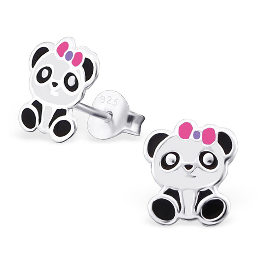 Kinder Ohrringe Panda aus 925 Silber