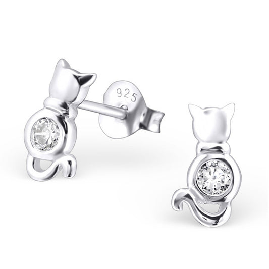 Mädchen Ohrringe Katzen aus 925 Silber