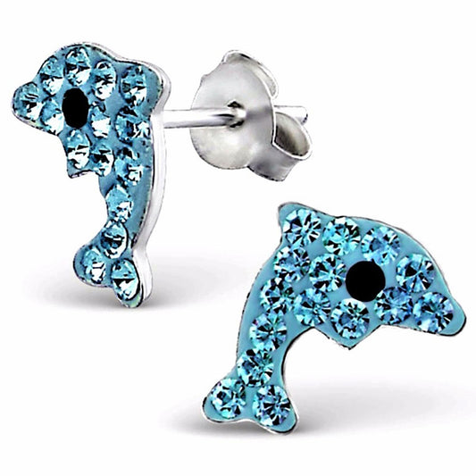 Kinder Ohrringe Delfin aus 925 Silber