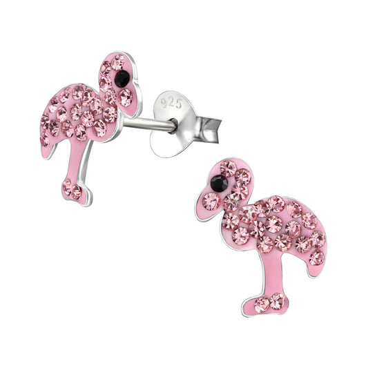 Kinder Ohrringe Flamingo aus 925 Silber