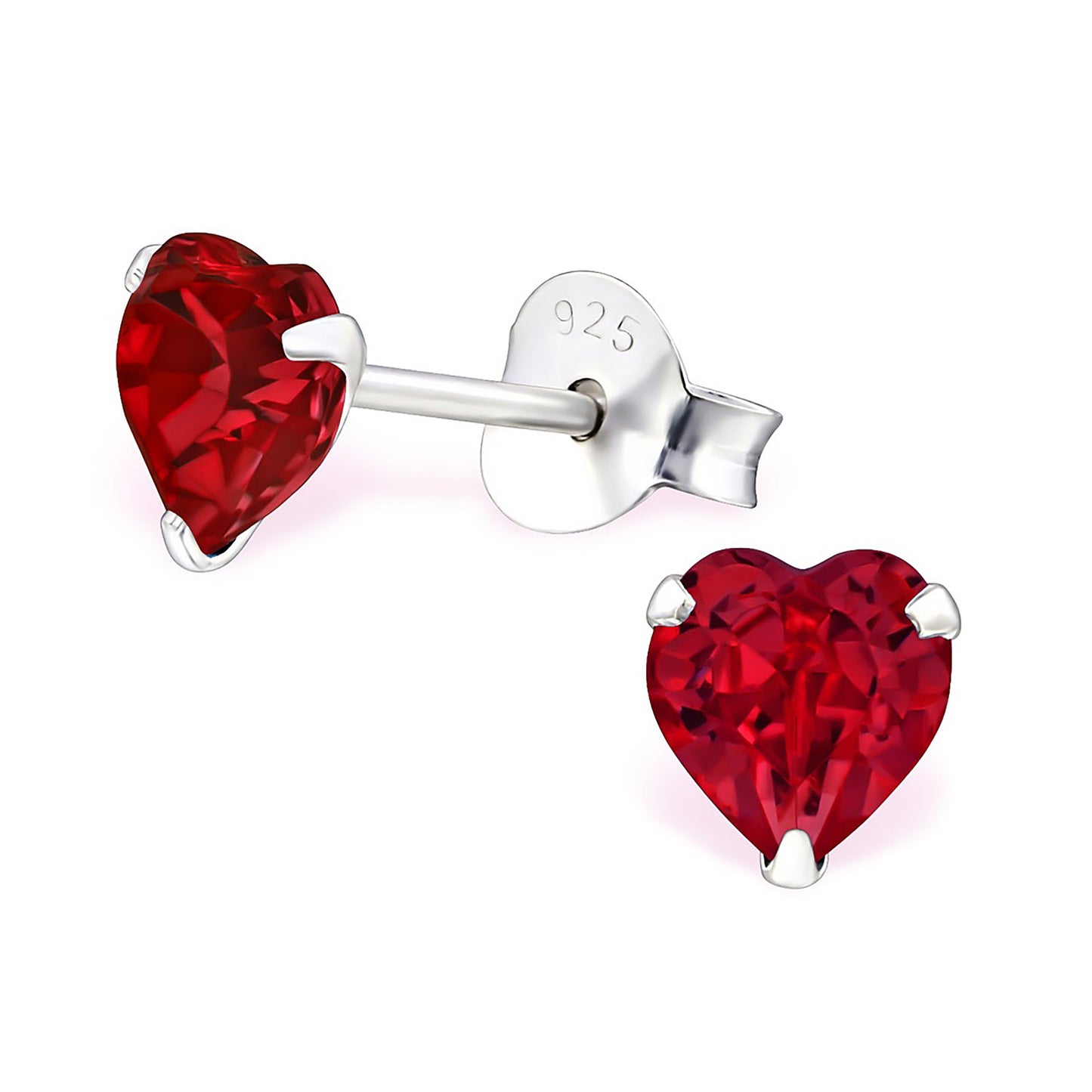 Mädchen Ohrringe Herz Zirkonia aus 925 Silber