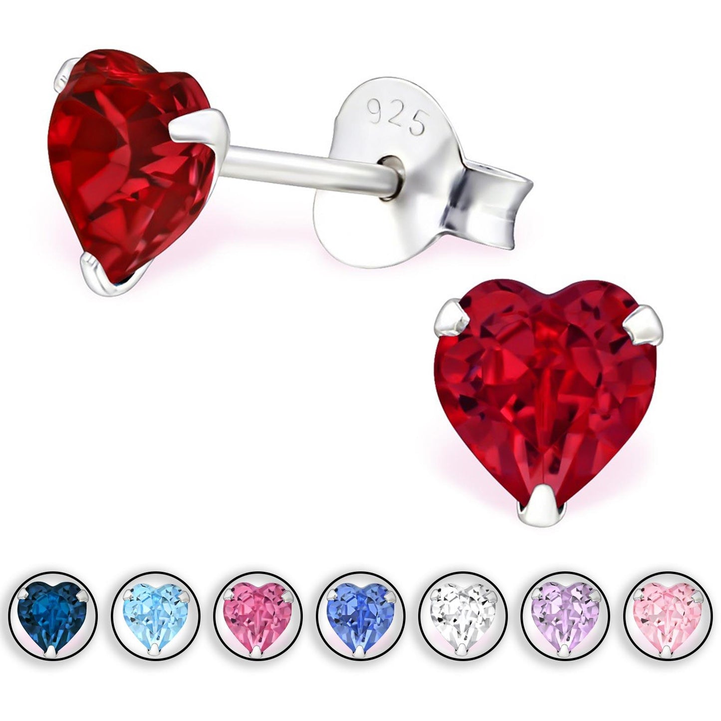 Mädchen Ohrringe Herz Zirkonia aus 925 Silber