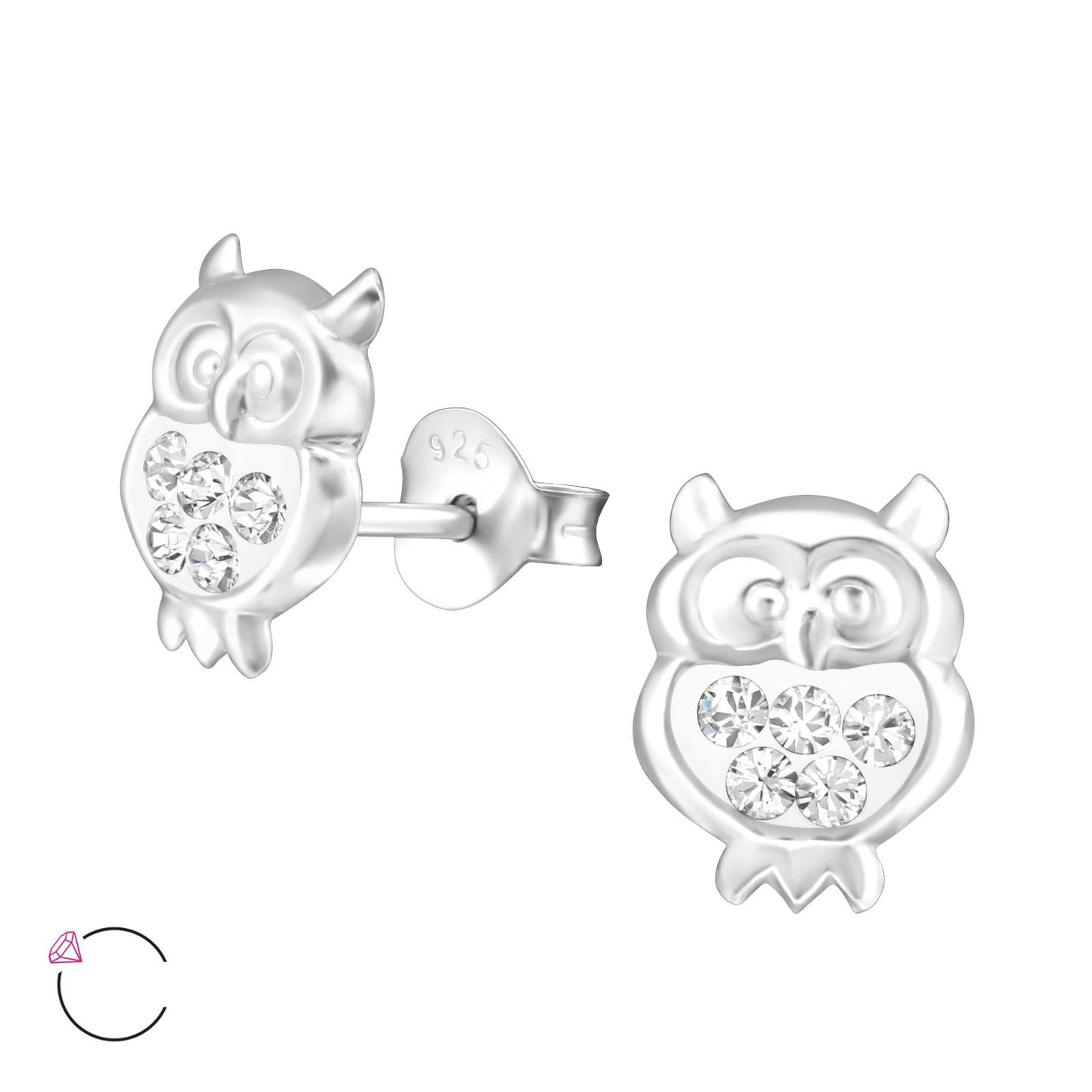 Mädchen Ohrringe Eulen aus 925 Silber