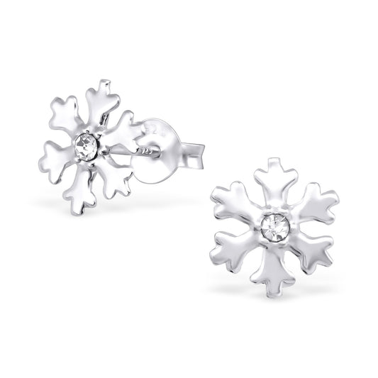 Kinder Ohrringe Schneeflocken aus 925 Silber