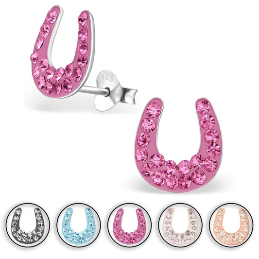 Kinder Ohrringe Hufeisen Glücksbringer aus 925 Silber