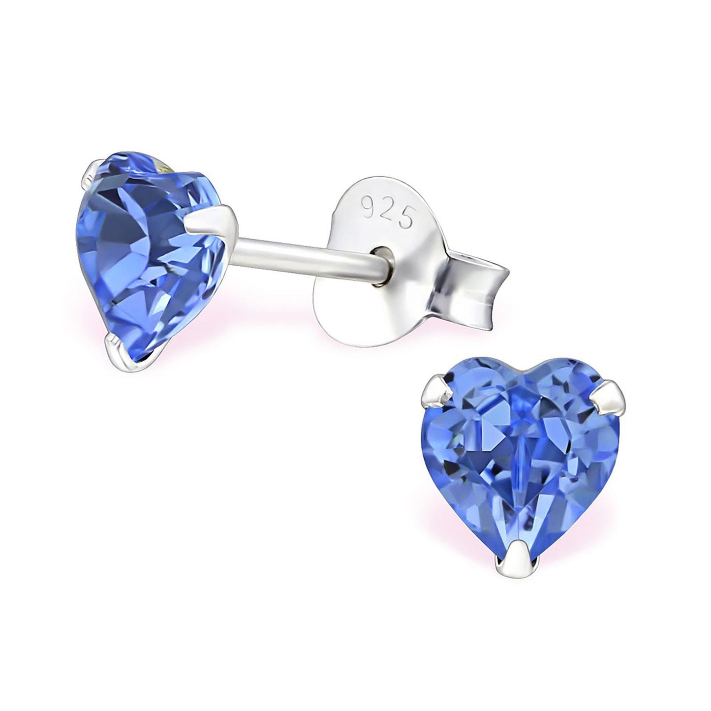 Mädchen Ohrringe Herz Zirkonia aus 925 Silber