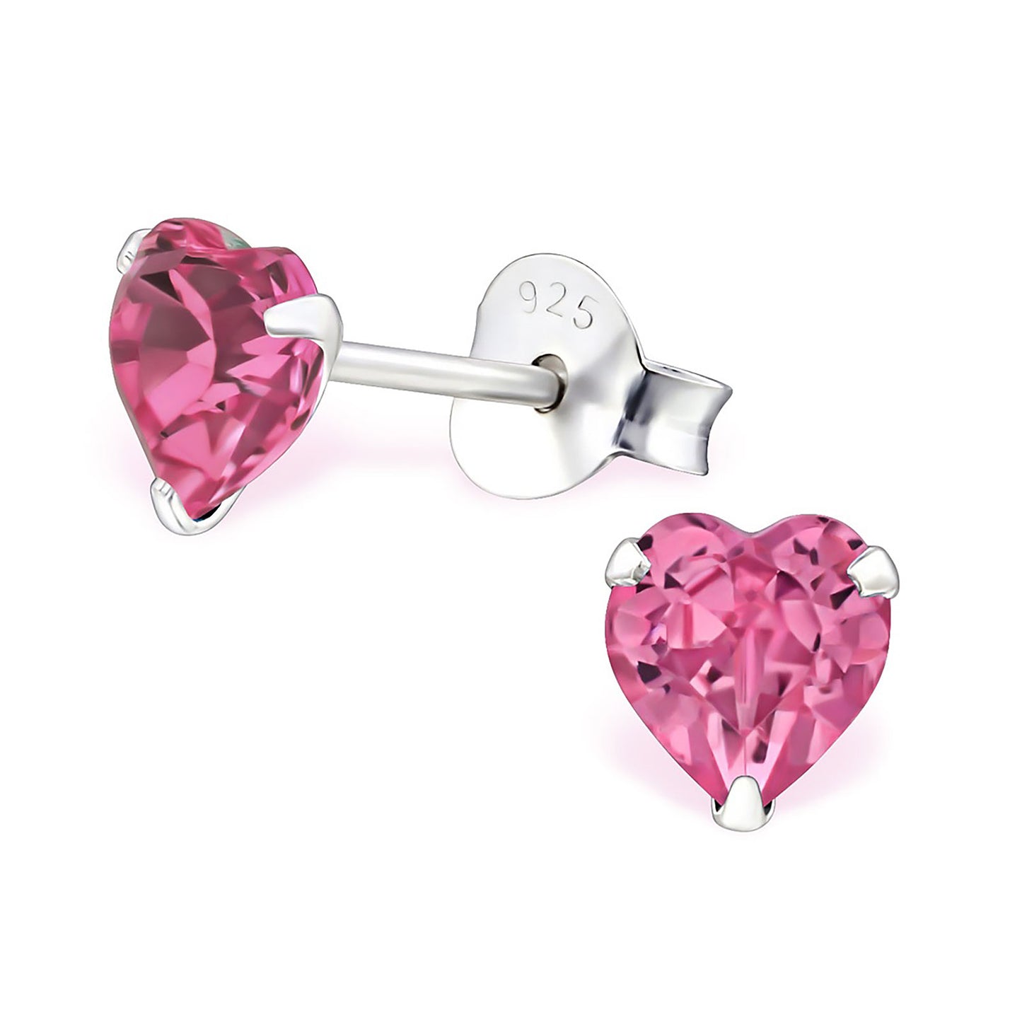 Mädchen Ohrringe Herz Zirkonia aus 925 Silber