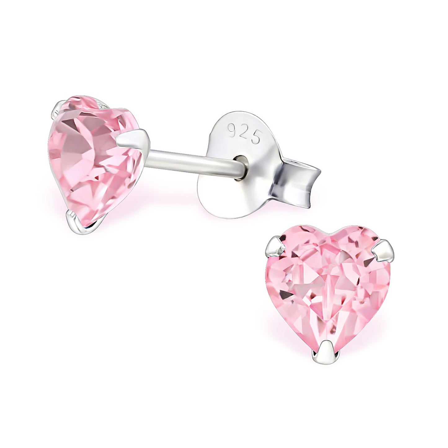 Mädchen Ohrringe Herz Zirkonia aus 925 Silber