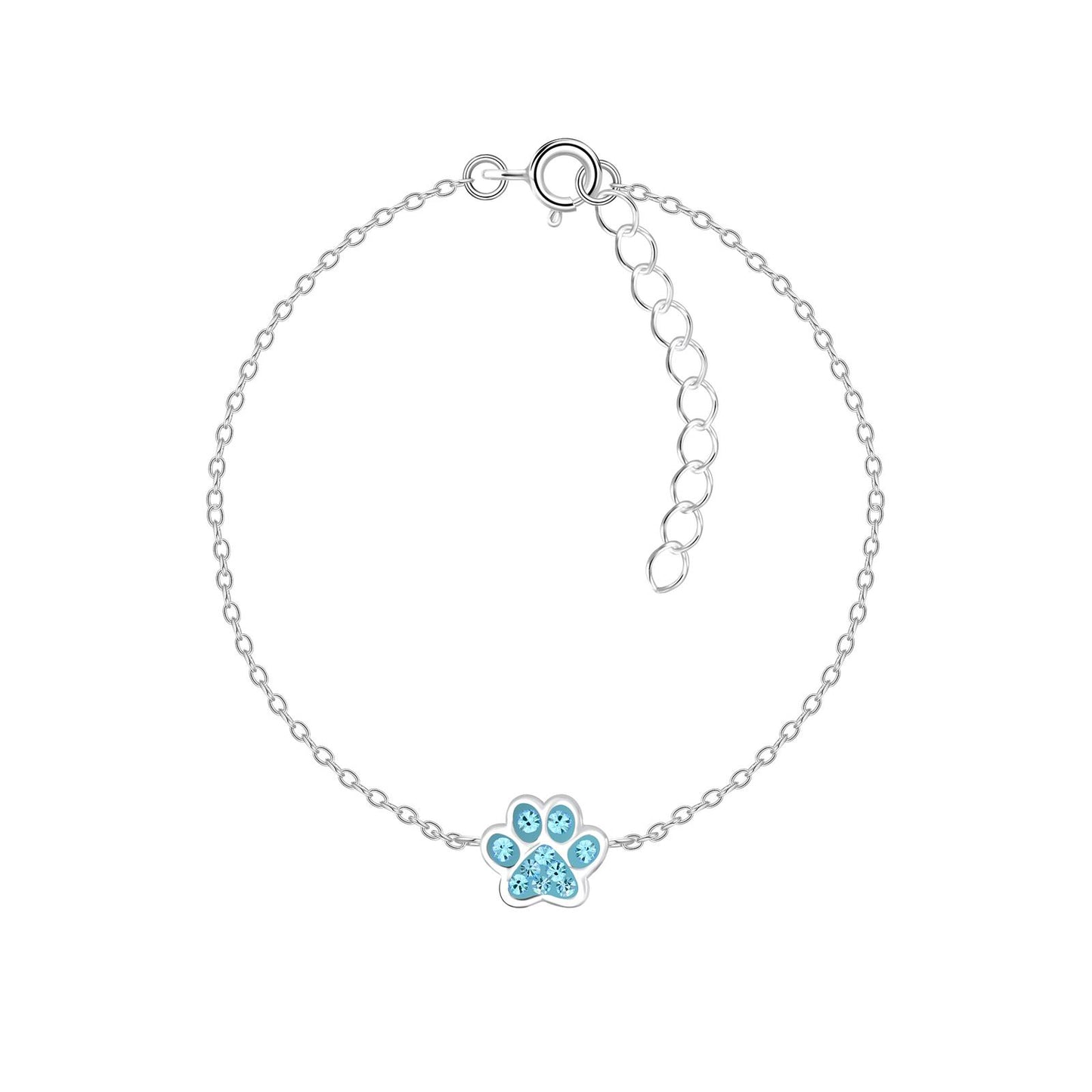 Children's bracelet paw print made of 925 silver